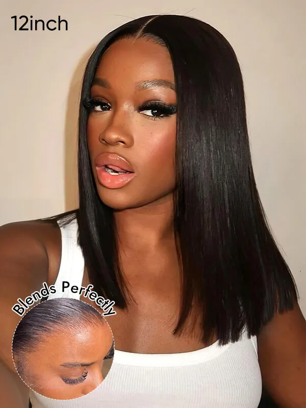 Luxury Vietnamese Straight Bob Wig Glueless 2x6 Lace Double Drawn - Image 5