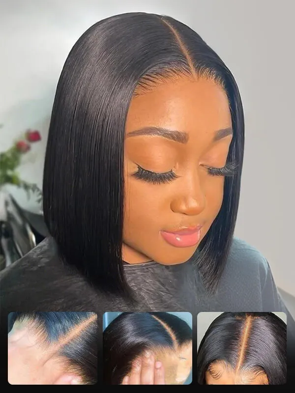 Luxury Vietnamese Straight Bob Wig Glueless 2x6 Lace Double Drawn - Image 6