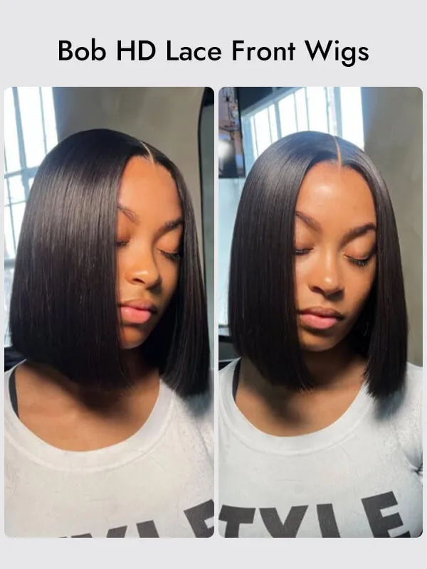 Luxury Vietnamese Straight Bob Wig Glueless 2x6 Lace Double Drawn - Image 3