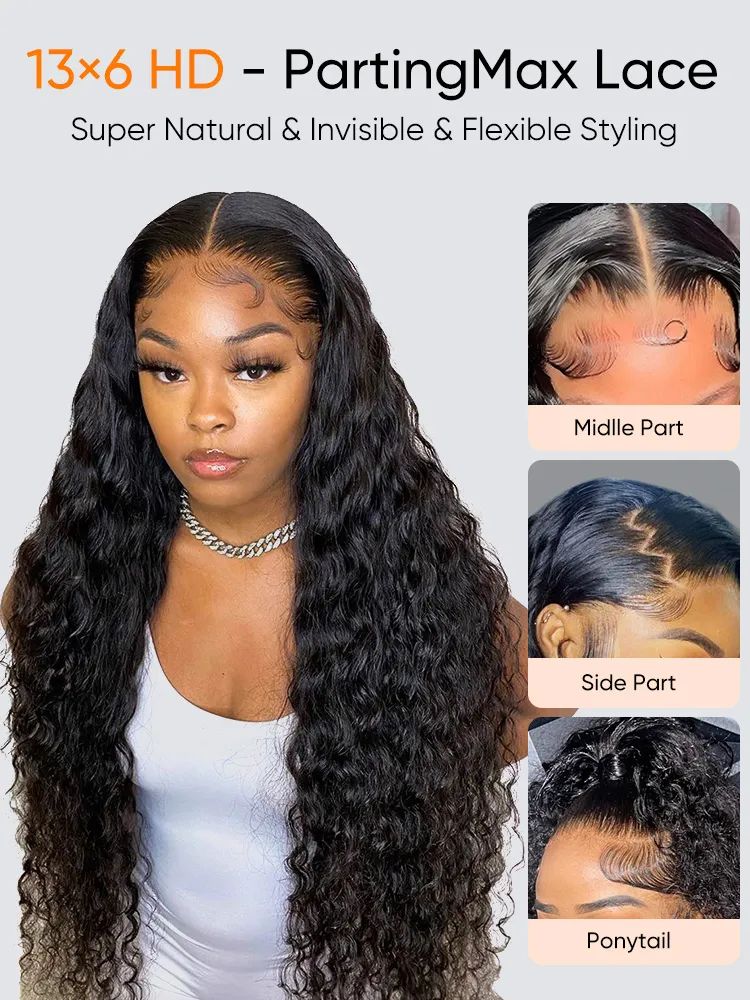 180% Density 13x6 HD Lace Frontal Wig | Long Deep Wave Glueless Human Hair Wig for Women - Image 6