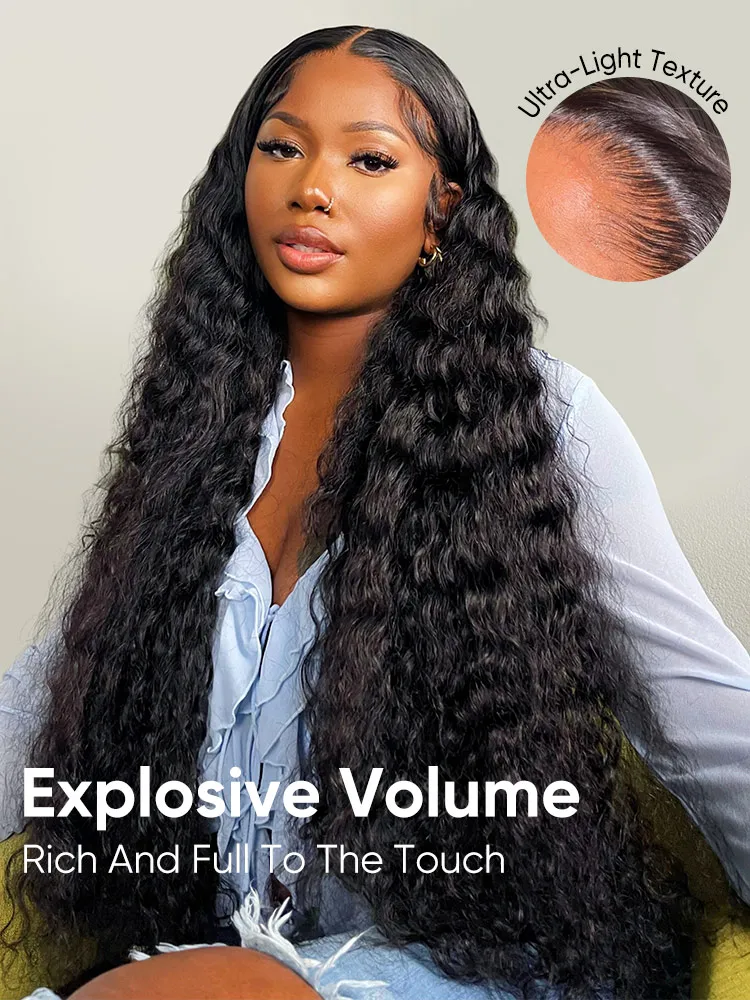 180% Density 13x6 HD Lace Frontal Wig | Long Deep Wave Glueless Human Hair Wig for Women - Image 5