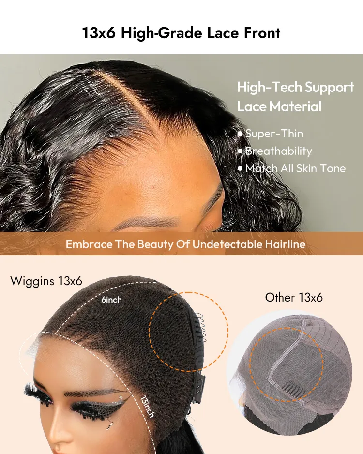 180% Density 13x6 HD Lace Frontal Wig | Long Deep Wave Glueless Human Hair Wig for Women - Image 9