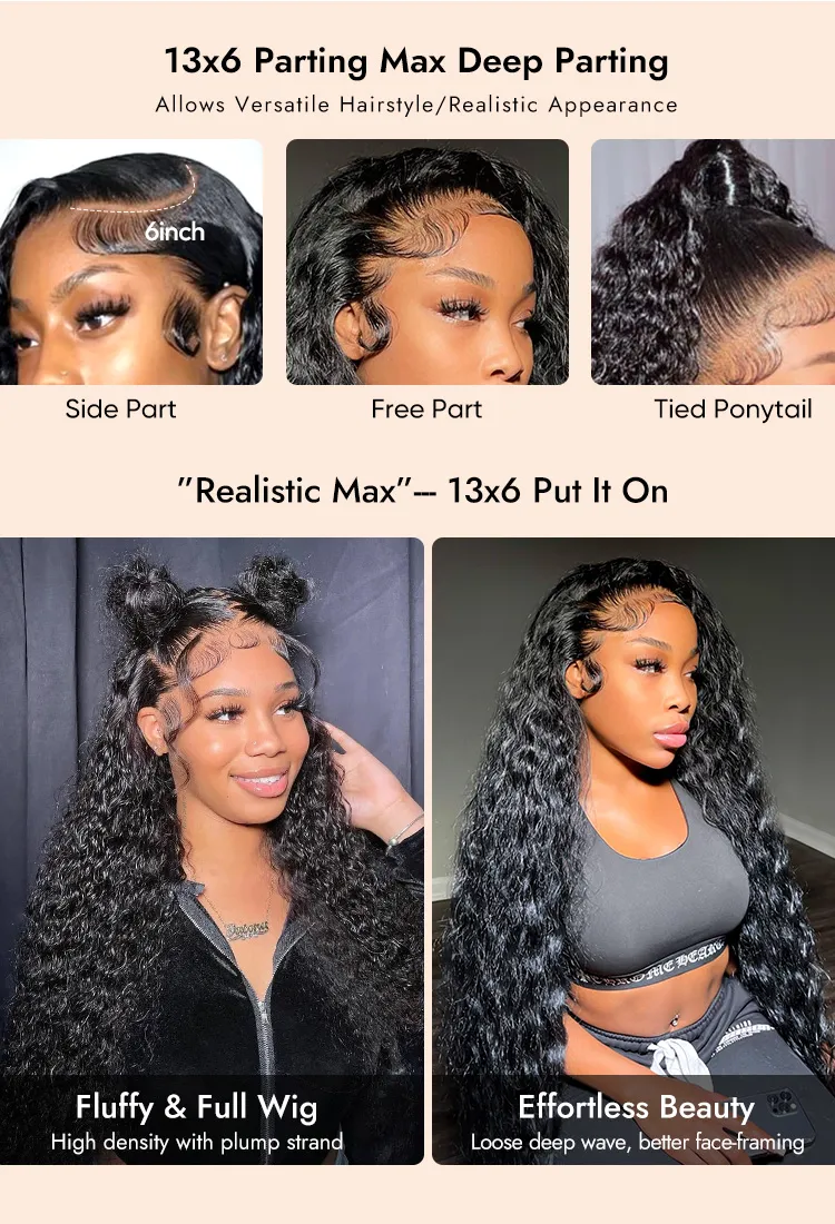 180% Density 13x6 HD Lace Frontal Wig | Long Deep Wave Glueless Human Hair Wig for Women - Image 14