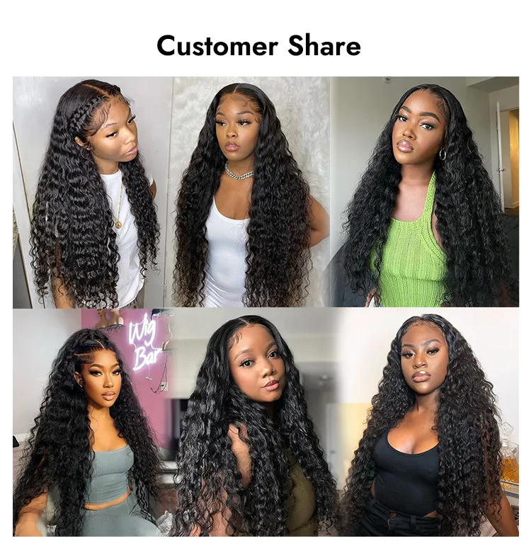 180% Density 13x6 HD Lace Frontal Wig | Long Deep Wave Glueless Human Hair Wig for Women - Image 15