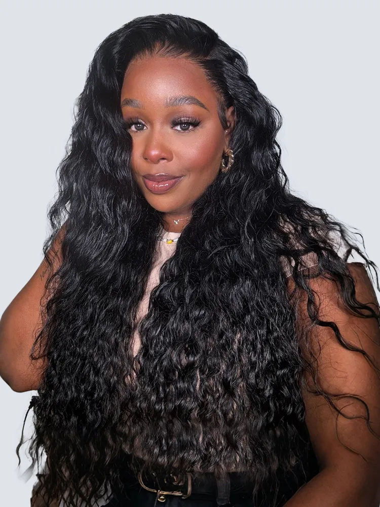 180% Density 13x6 HD Lace Frontal Wig | Long Deep Wave Glueless Human Hair Wig for Women - Image 3