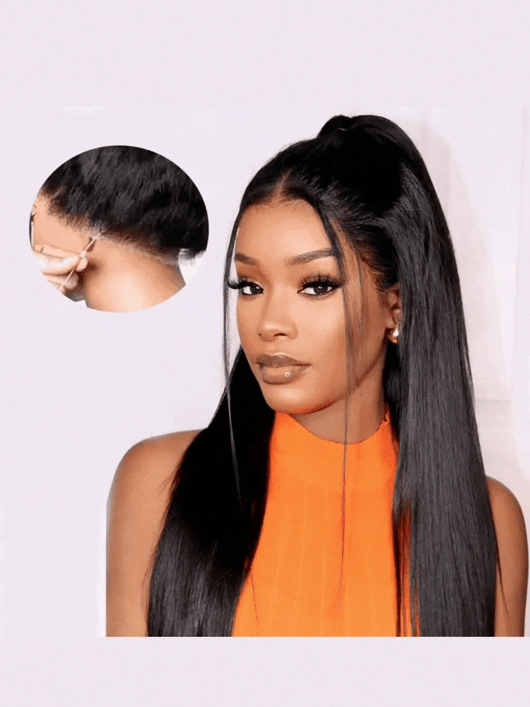 Silky Straight 360 Lace Wig, Bleached Knots, Pre-Cut Lace - Image 4