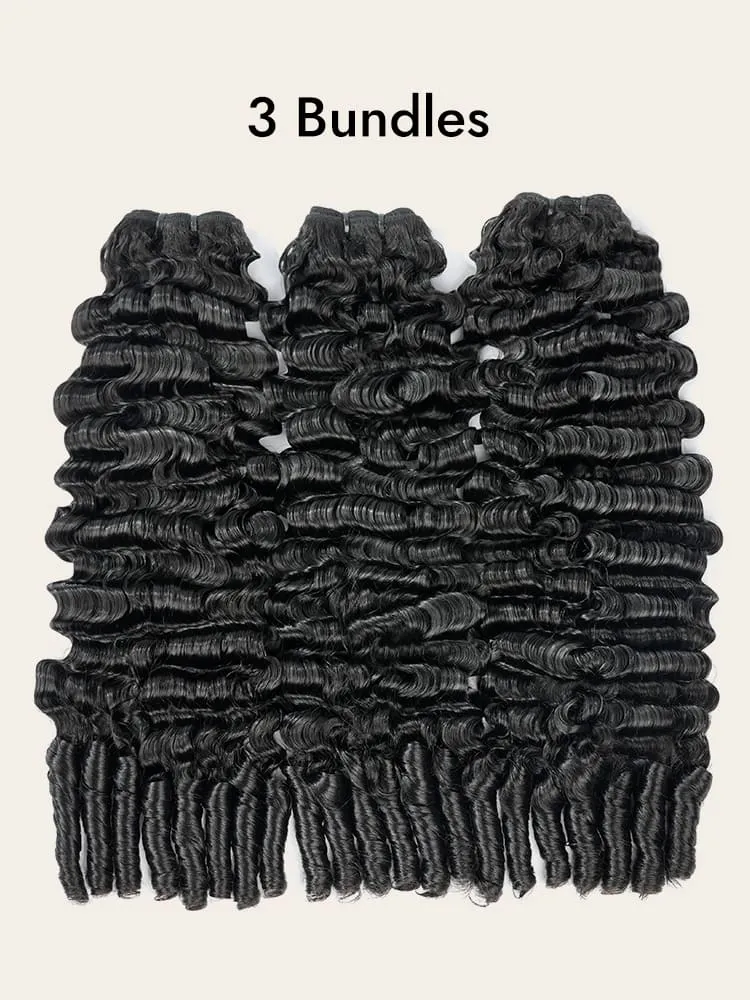 One Bundle Burmese Deep Curly Human Hair Weave With Spiral Ends - Image 4