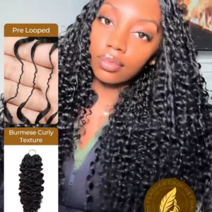 Flash Sale-Burmese Curly Feather Crochet Human Hair Extension