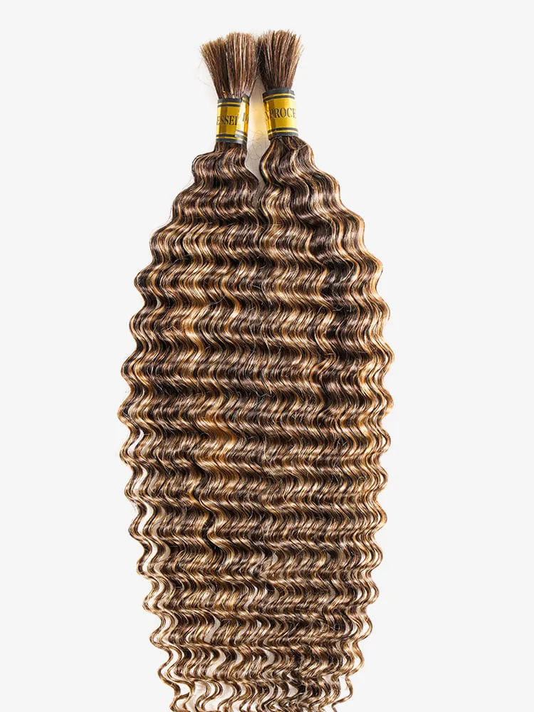 Deep Wave 4/27 Color Hair Bulk Human Braiding Hair No Weft 2 Bulks - Image 7