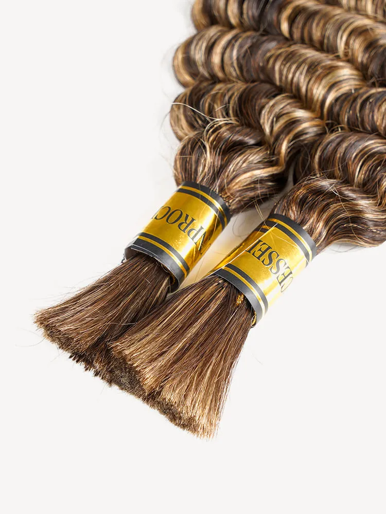Deep Wave 4/27 Color Hair Bulk Human Braiding Hair No Weft 2 Bulks - Image 5