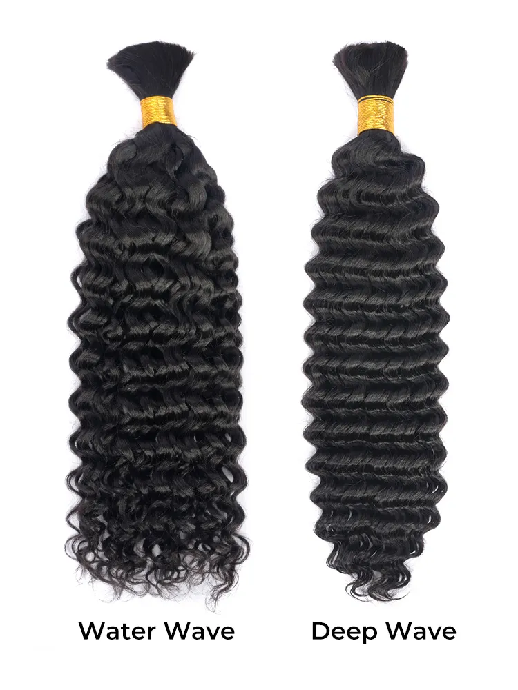 Deep Curly Human Hair Bulk For Braiding No Weft Two Bundles lots - Image 3