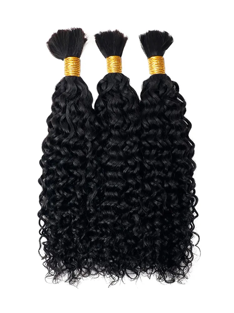 Deep Curly Human Hair Bulk For Braiding No Weft Two Bundles lots - Image 7