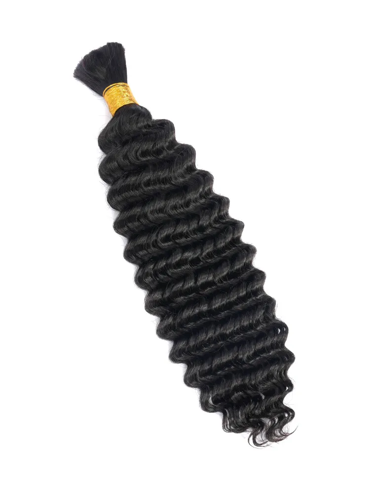 Deep Curly Human Hair Bulk For Braiding No Weft Two Bundles lots - Image 5