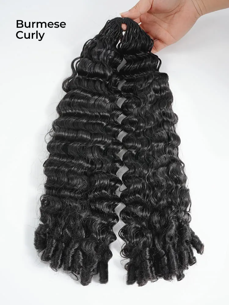 Miracle Knots Curly Crochet Human Hair Extensions 100g Pack Knotless - Image 5
