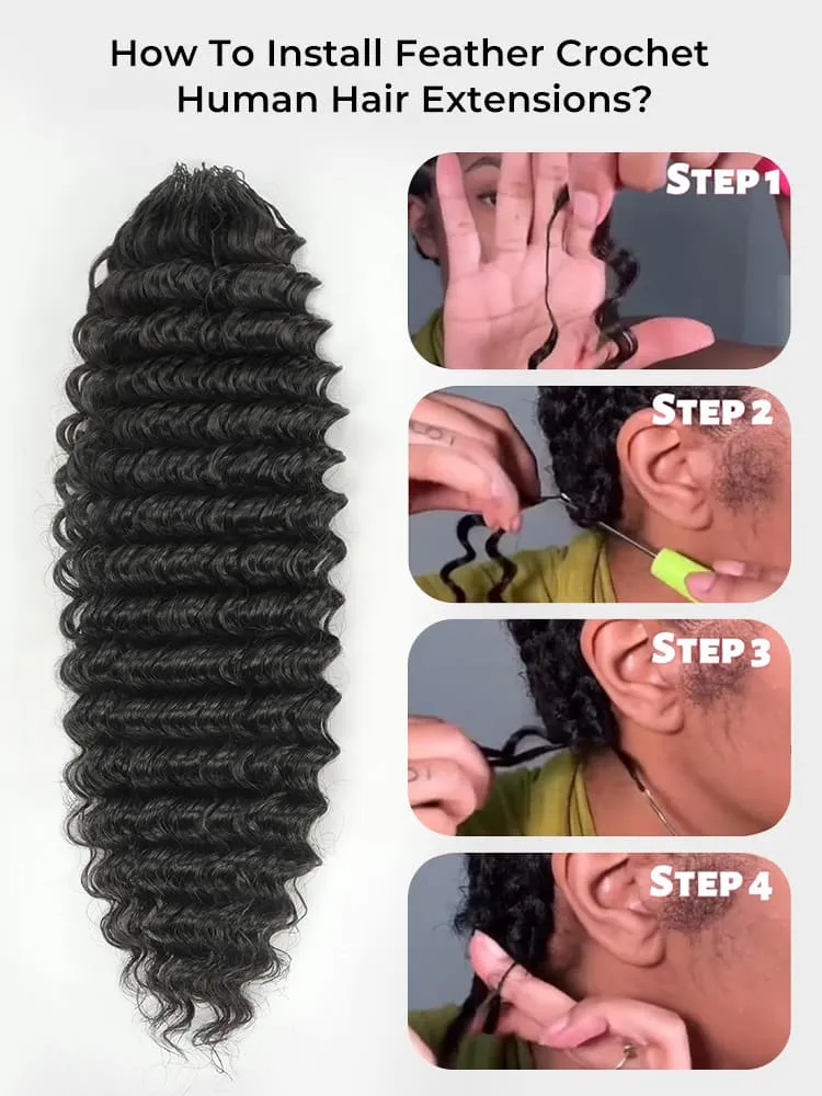 Miracle Knots Curly Crochet Human Hair Extensions 100g Pack Knotless - Image 7