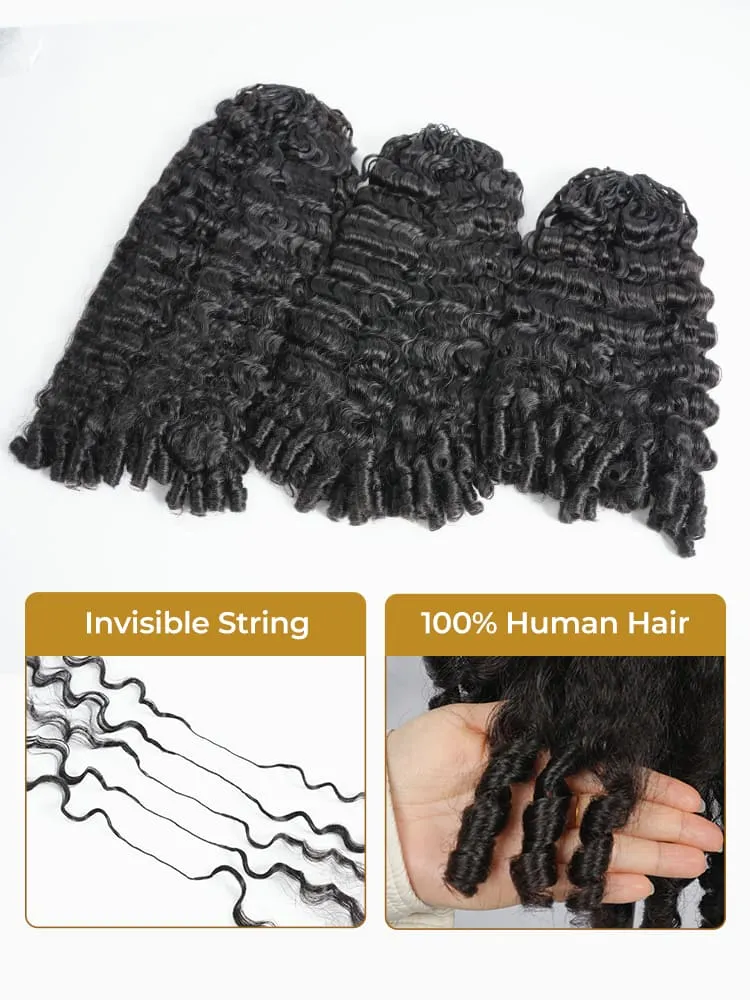 Miracle Knots Curly Crochet Human Hair Extensions 100g Pack Knotless - Image 4