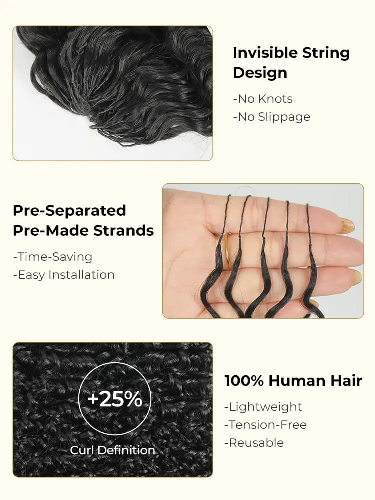 Miracle Knots Curly Crochet Human Hair Extensions 100g Pack Knotless - Image 3