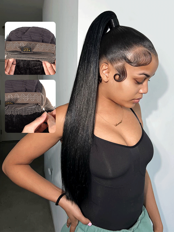 Silky Straight 360 Lace Wig, Bleached Knots, Pre-Cut Lace - Image 2