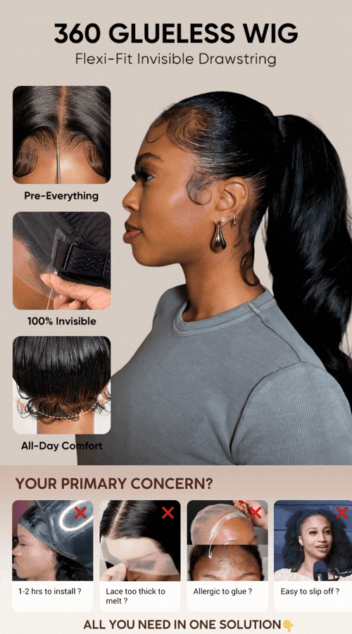 Silky Straight 360 Lace Wig, Bleached Knots, Pre-Cut Lace - Image 5