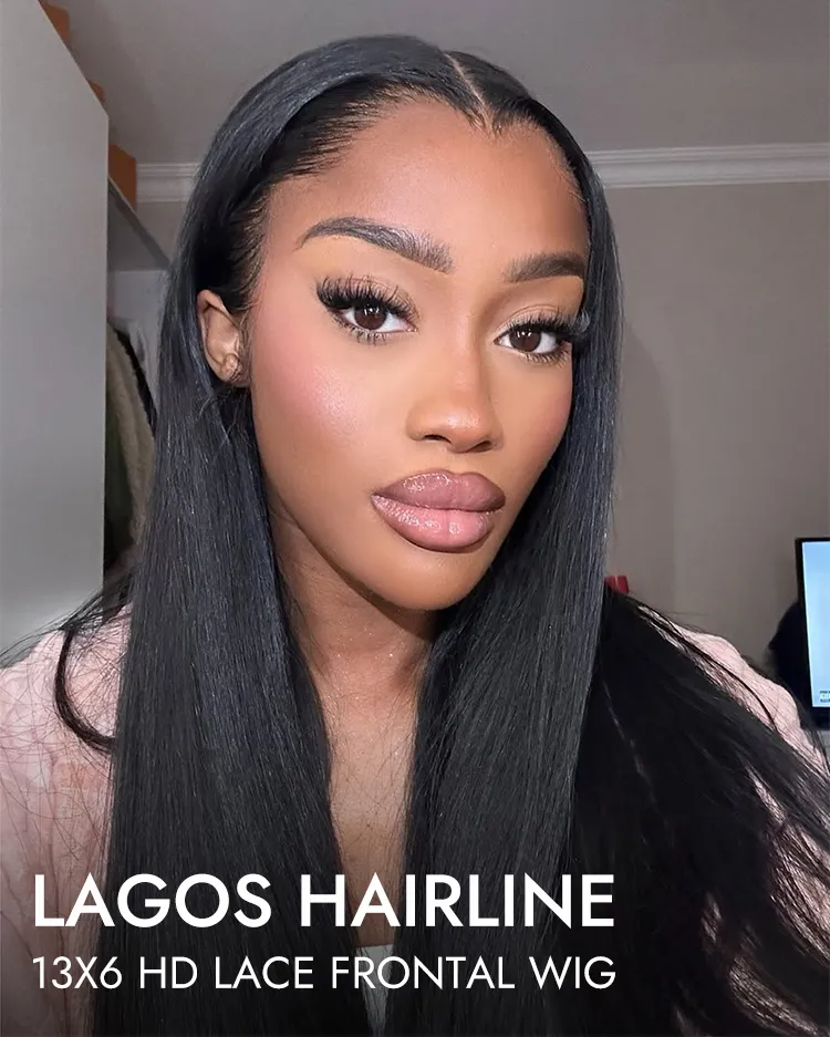 13×6 HD Lace Frontal Wigs Straight Undetectable Lace Front Wigs Human Hair - Image 3